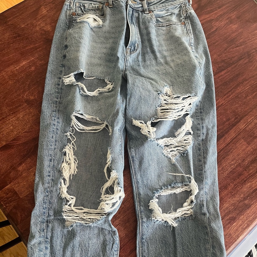 Distressed Blue Jeans